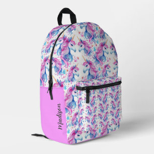 Whimsical Unicorns Cute Personalised Printed Backpack