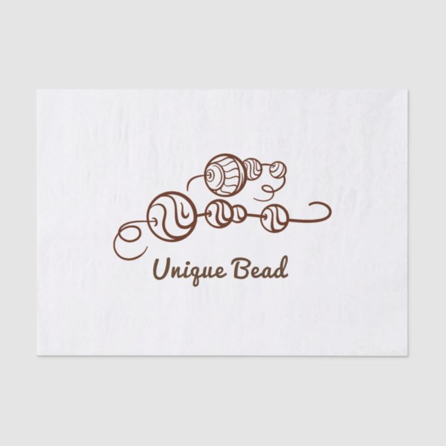Whimsical Unique Beads on a String Bead Minimal Tissue Paper (Front)