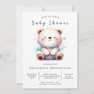 Whimsical Unique Bear Baby Shower Invitation