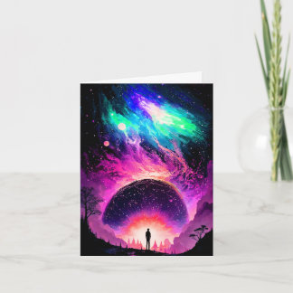 Whimsical Universe Galaxy Illustration Card