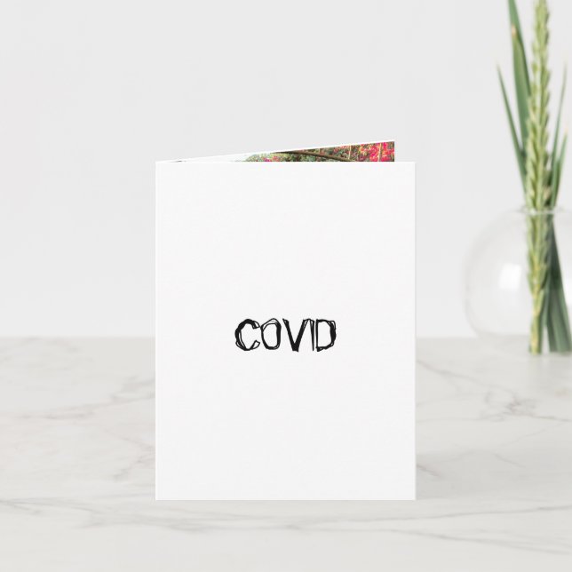 whimsical upbeat pup photo COVID we can lick this" Thank You Card (Front)