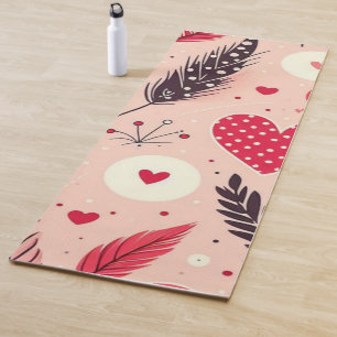 Whimsical Valentine's Love Garden Yoga Mat