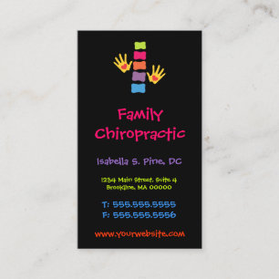 Whimsical Vertical Chiropractic Business Cards