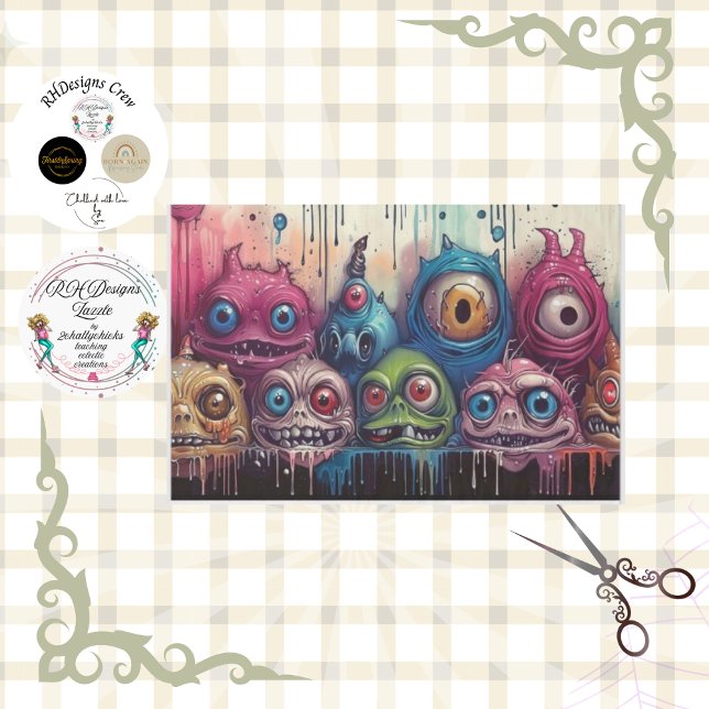 Whimsical Vibrant Critters Decoupage  Tissue Paper (Creator Uploaded)