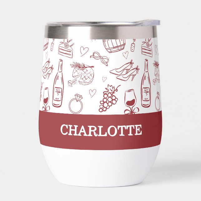 Whimsical Vino Before Vows Burgundy Bridal Shower (Left)