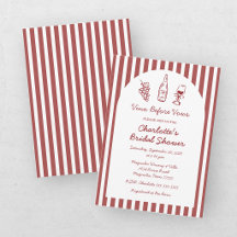 Whimsical Vino Before Vows Burgundy Bridal Shower
