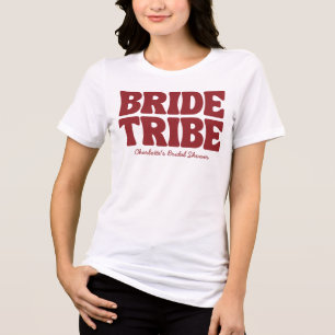 Whimsical Vino Before Vows Burgundy Bridal Shower Tri-Blend Shirt