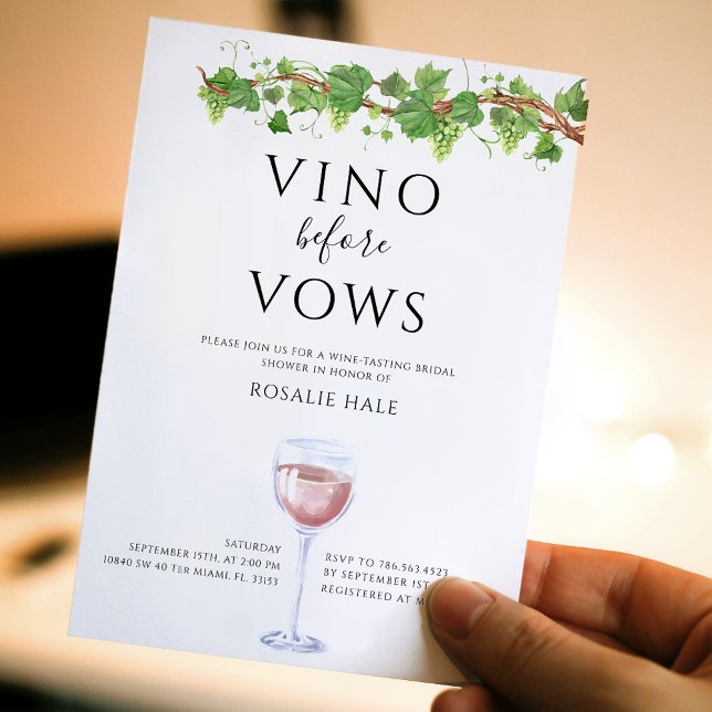 Whimsical Vino Before Vows Wine Bridal Shower Invitation (Creator Uploaded)