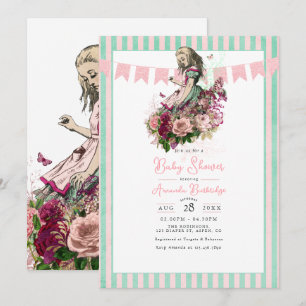 Whimsical Vintage Alice in Wonderland Baby Shower Invitation