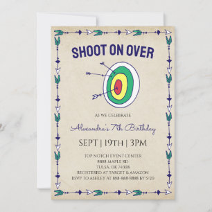 Whimsical Vintage Archery Birthday Party Invitation