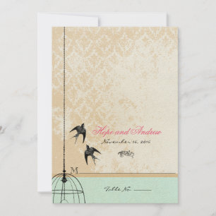 Whimsical Vintage Bird Cage Wedding Invitations