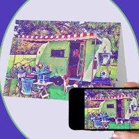 Whimsical Vintage Camper Trailer Happy Retirement