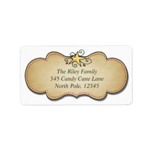 Whimsical Vintage Christmas Star Address Label