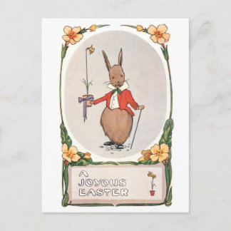 Whimsical Vintage Easter Bunny Postcard