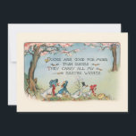Whimsical Vintage Easter Duck Family Holiday Card<br><div class="desc">Comical vintage duck family in fancy clothes out for a walk on a Spring day with funny Easter poem. Back features complementary graphics and editable text fields.</div>