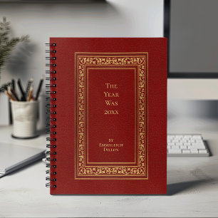 Whimsical Vintage Elegant Red Book Cover Planner