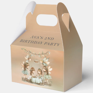 Whimsical Vintage Fairies Girl Birthday Party Favour Box
