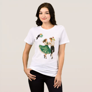 Whimsical Vintage Folk Dance Romance Art Design Tri-Blend Shirt
