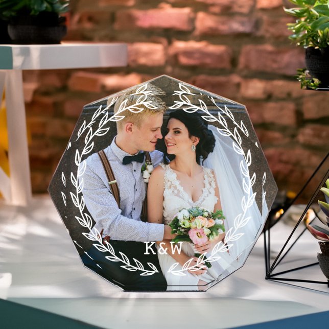 Whimsical Vintage Frame Monogrammed Photo Block (Creator Uploaded)