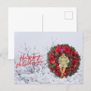 Whimsical Vintage Girl Christmas Holiday