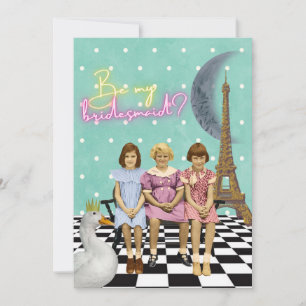 Whimsical Vintage Girls Bridesmaid Customisable