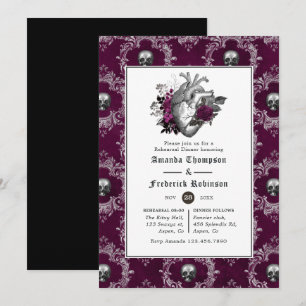 Whimsical Vintage Gothic Wedding Rehearsal Dinner Invitation