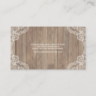 Whimsical Vintage Lace Old Barn Wedding Website Business Card