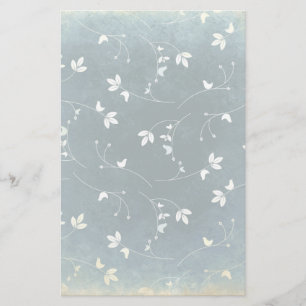 Whimsical Vintage Pattern with Birds and Leaves Stationery