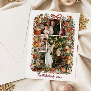 Whimsical Vintage Storybook Christmas Toys Invitation