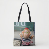 Whimsical Vintage Toy Monkey Jumping Rope