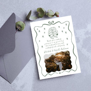 Whimsical Vows   Hand Drawn Doodle    Thank You Card