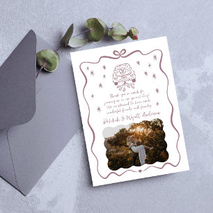 Whimsical Vows   Hand Drawn Doodle    Thank You Card