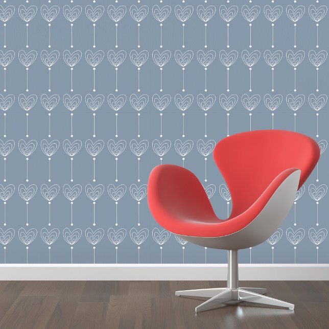 Whimsical Walls: White Doodle Hearts Peel & Stick Wallpaper (Whimsical Walls: White Doodle Hearts Peel & Stick Wallpaper)
