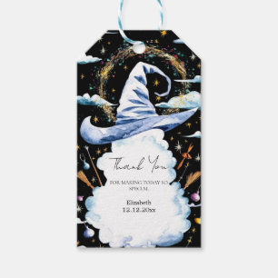 Whimsical Wand Wizard Hat Baby Shower Gift Tags