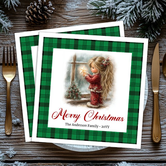 Whimsical Warm Gathering Christmas Scene Napkins (Whimsical Warm Gathering Christmas Scene Napkins)