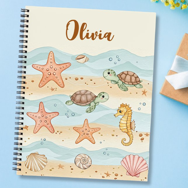 Whimsical Watercolor Baby Sea Creatures Notebook (Creator Uploaded)