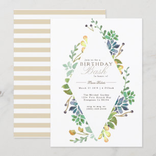 Whimsical Watercolor   Birthday Party Invite