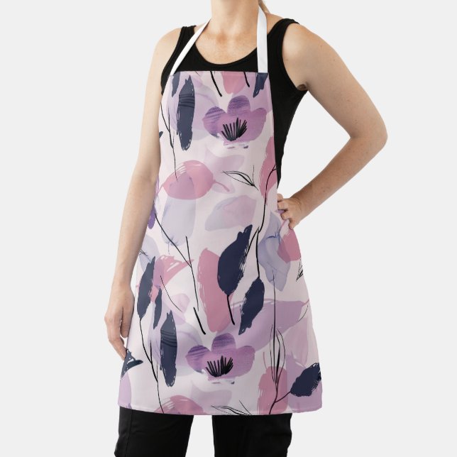 Whimsical Watercolor Blooms Apron (Insitu)