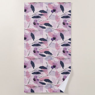 Whimsical Watercolor Blooms Beach Towel