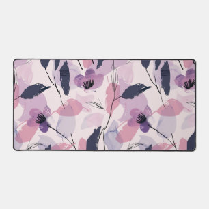 Whimsical Watercolor Blooms Desk Mat