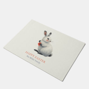 Whimsical Watercolor Bunny Meadow Easter  Doormat