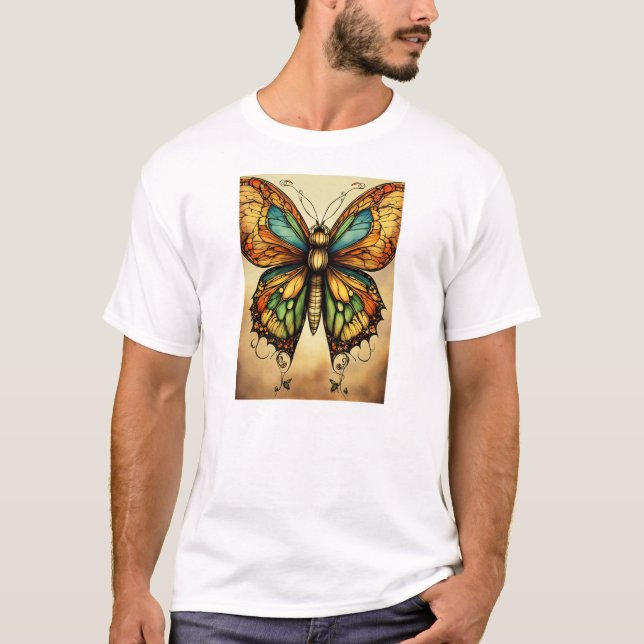 Whimsical Watercolor Butterflies T-Shirt - Soft Pa (Front)