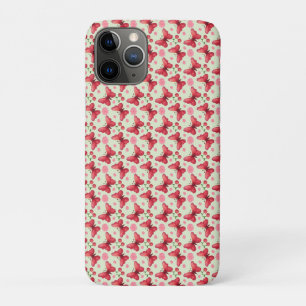 Whimsical Watercolor Butterfly and Cherry Pattern iPhone 11 Pro Case