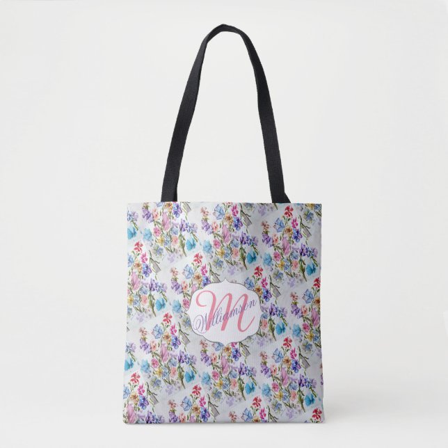 Whimsical Watercolor Butterfly Tote Bag (Front)