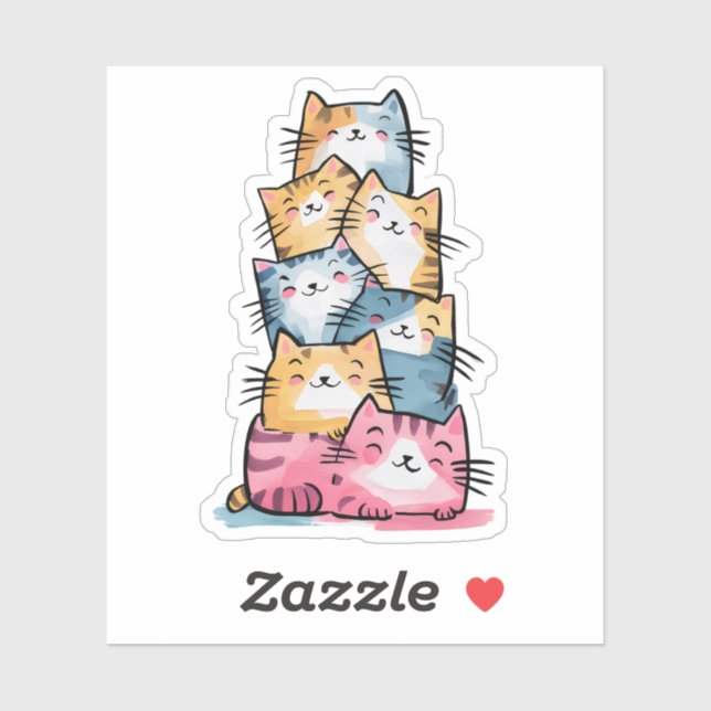 Whimsical Watercolor Cats Modern  (Sheet)