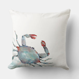 Whimsical Watercolor Crab Cushion