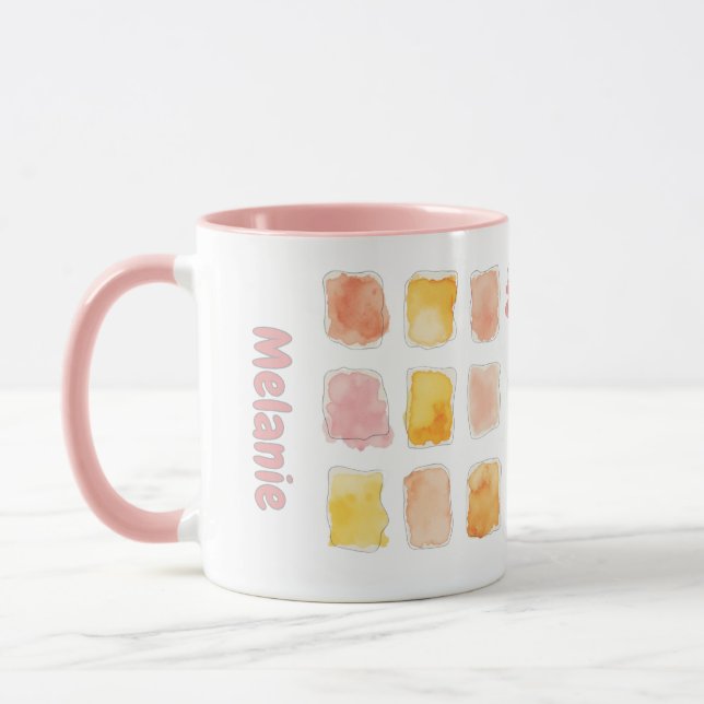 Whimsical Watercolor Doodle Coffee Mug (Left)