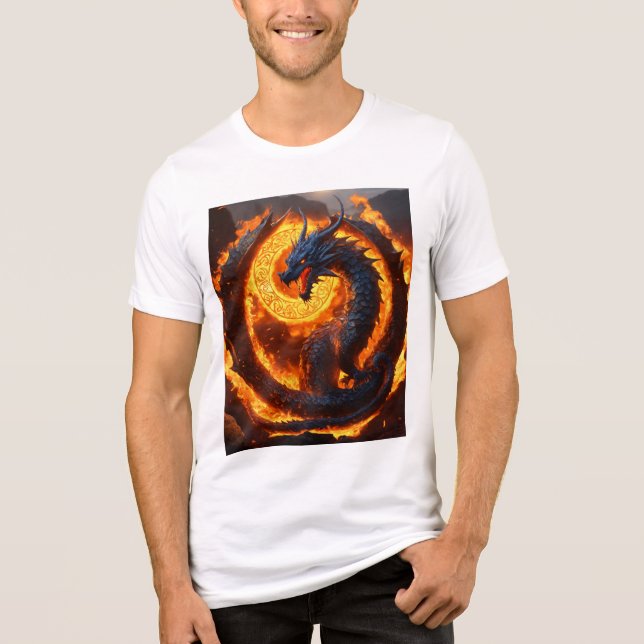 Whimsical Watercolor Dragon T-Shirt Tri-Blend Shirt (Front)