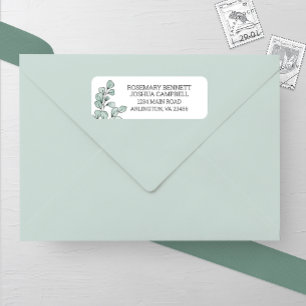 Whimsical Watercolor Eucalyptus Wedding Address