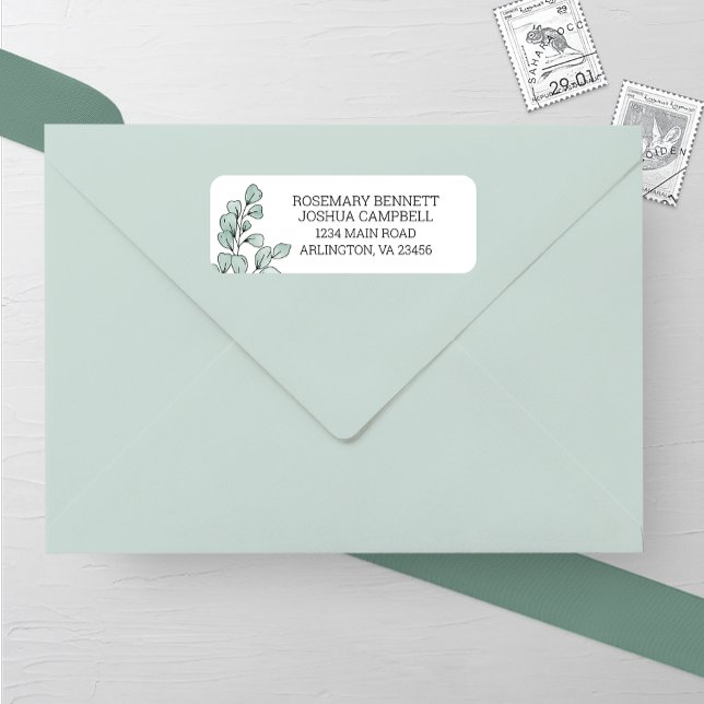 Whimsical Watercolor Eucalyptus Wedding Address (Creator Uploaded)
